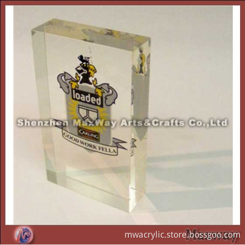 Clear Block Printing Custom Award